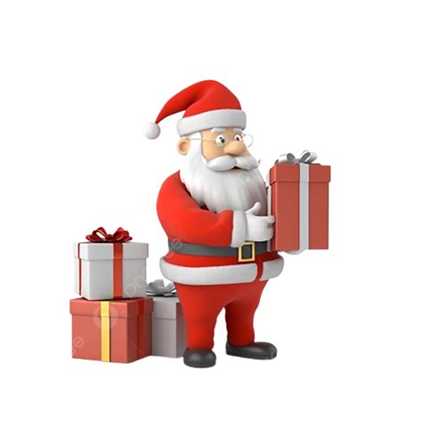 Christmas Santa T Box Illustration Cute Santa Claus Png