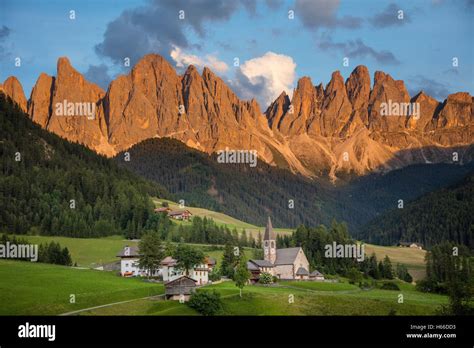 Evening Light On The Dolomites Above St Magdalena Val Di Funes South
