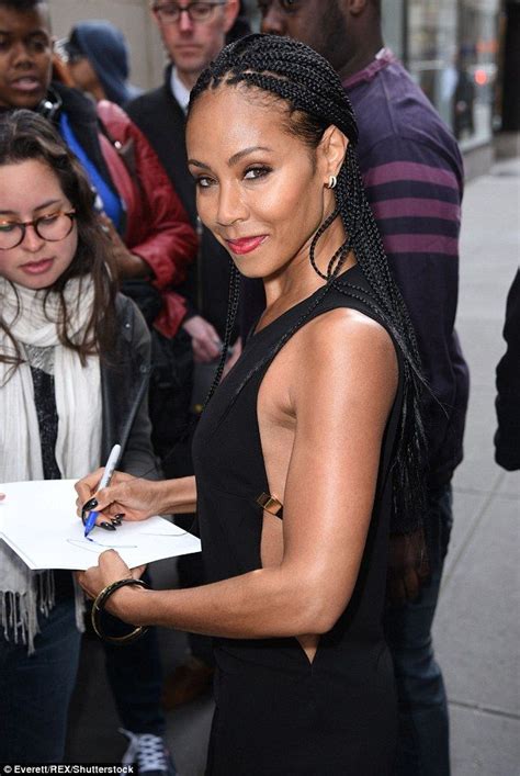 Jada Pinkett Smith Flashes Toned Body In Feathered Mini Skirt Natural