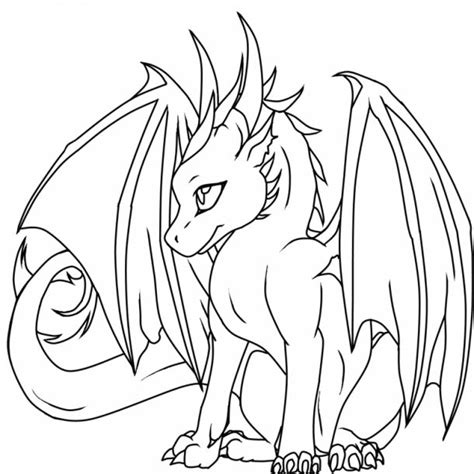 Anime Cute Dragons Coloring Pages | Cute dragon drawing, Baby dragons