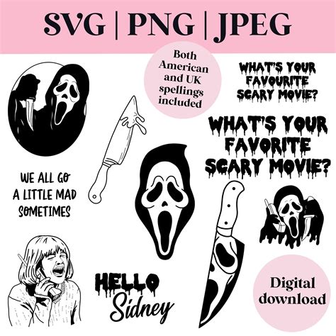 Scary Movie Svg Scream Jpeg Png Bundle Horror Download Now Etsy