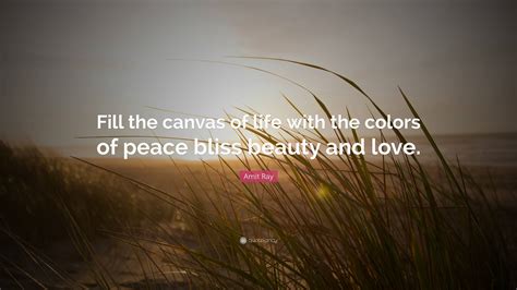 Amit Ray Quote “fill The Canvas Of Life With The Colors Of Peace Bliss