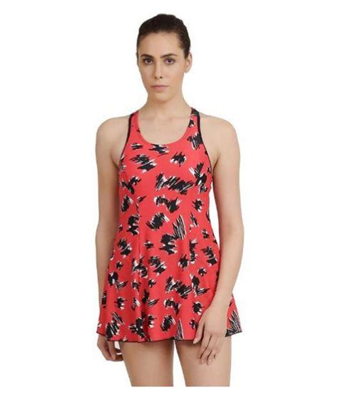 Speedo Red Nylon Swim Dress For Women Swimming Costume Buy Speedo