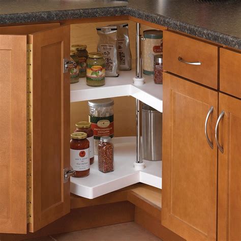 So let's change it up, and show you some more modern options. Knape & Vogt 31.5 in. x 18 in. x 18 in. Kidney Shaped Polymer Lazy Susan Cabinet Organizer ...