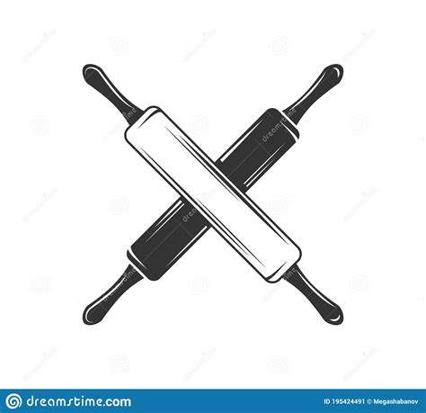 Rolling Pin Isolated On White Background Stock Vector Illustration Of