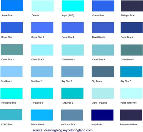 Different Shades Of Blue A List With Color Names And Codes Purple