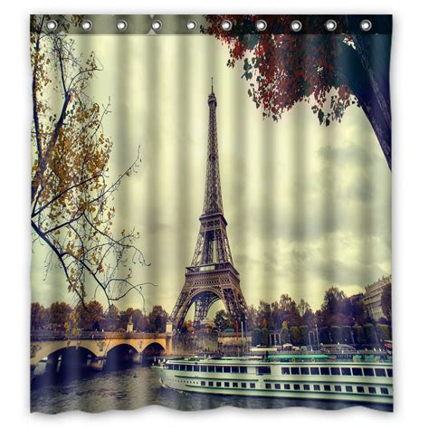 Phfzk Paris Eiffel Tower Shower Curtain Paris Landmark City Of Love