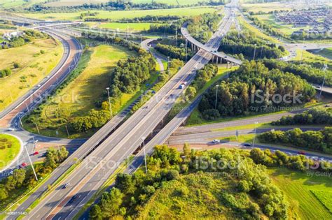 Complex Motorway Intersections From The Air Stock Photo Download