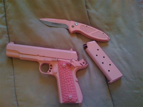 Duracoat Pink 1911 With Gear Pink Guns Pretty Guns Knife Aesthetic