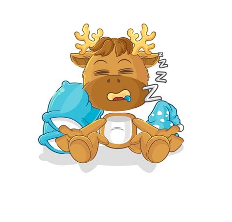 Premium Vector Moose Sleeping Character Cartoon Mascot Vector