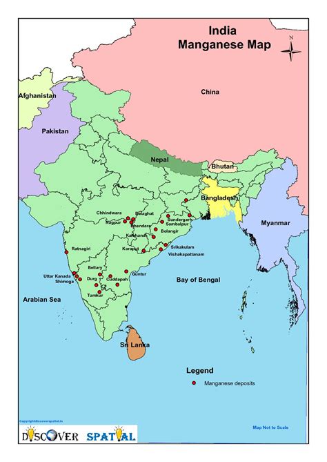 Regions and city list of india with capital and administrative centers are marked. Managanese Map of India - DISCOVER SPATIAL