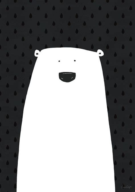Art Print Black And White Poster Polar Bear By Agrapedesign