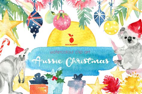 Tropical Christmas Clipart Australia Christmas Clipart Etsy