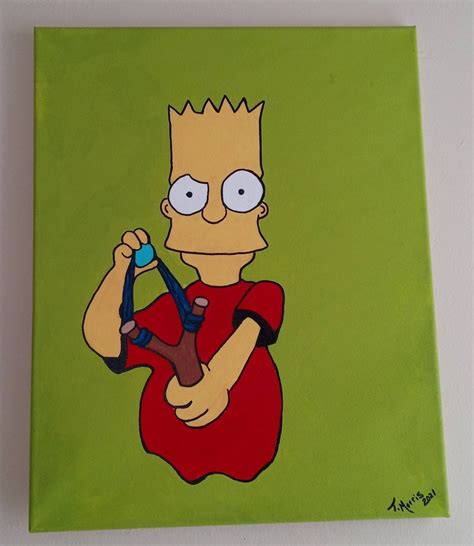 Bart Simpson Acrylic Painting Etsy