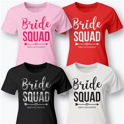 Personalised Hen Party T Shirt Bride Squad Custom Printed Hen Etsyde