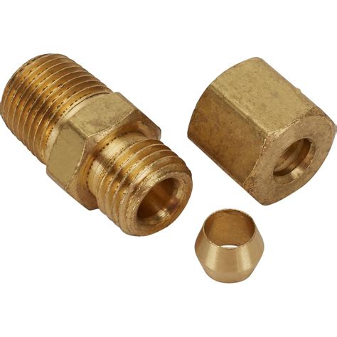 Brass Compression Fitting 3 16 Tube To 1 8 Npt Straight