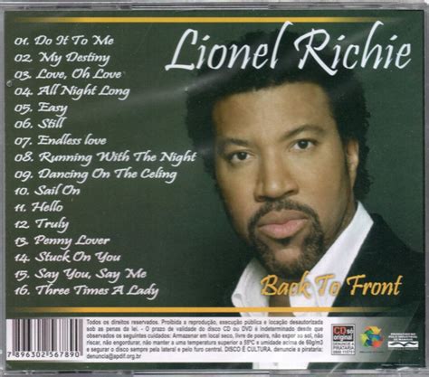 Lionel Richie Cd Back To Front Greatest Hits Brand New Sealed