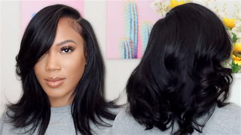 NATURAL QUICK WEAVE WITH SIDE PART LEAVE OUT YouTube