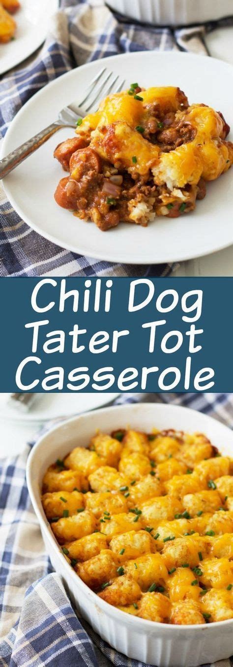 Celebrate taco tuesday with something different, like this delicious cheesy taco tater tot casserole! Chili Dog Tater Tot Casserole is a twist on a family ...