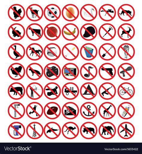 Prohibited Signs Royalty Free Vector Image Vectorstock