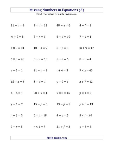 Algebra Printables Algebra Problems Worksheet Lemonlilyfestival