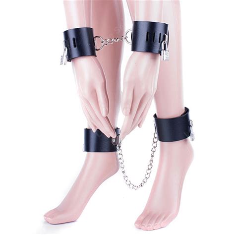 Aliexpress Com Buy Pu Leather Locking Hand Cuffs Leg Cuffs Adult Game
