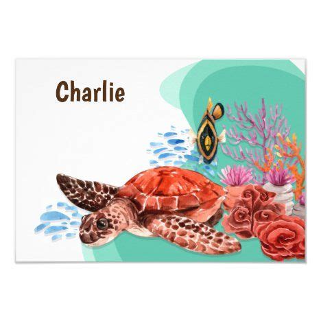 Turtle Stationery Invitation Invitation Zazzle Com Stationery
