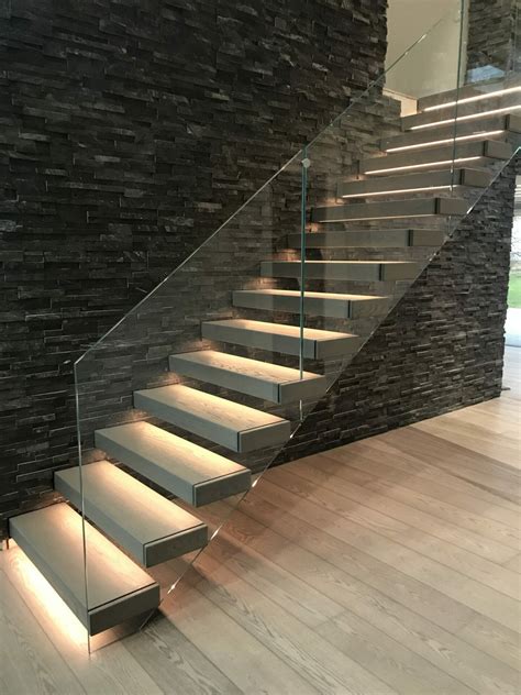Floating Stair With Led Downlights 3d Design With Paradigm Stairs