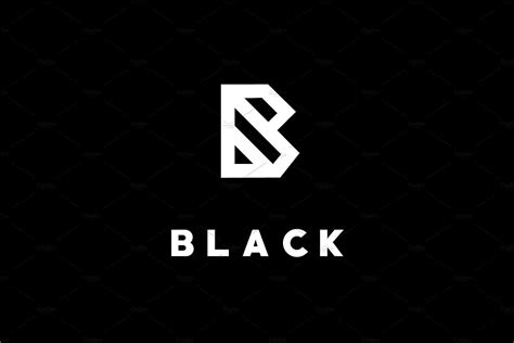 Black Bold Initial B Alphabet Typography Lettering Abstract Illustration Minimal Branding