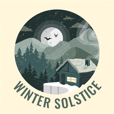 Premium Vector Hand Drawn Flat Winter Solstice Illustration