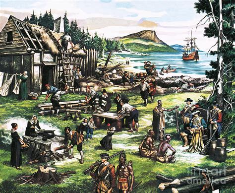 The American Settlers Painting By Ron Embleton
