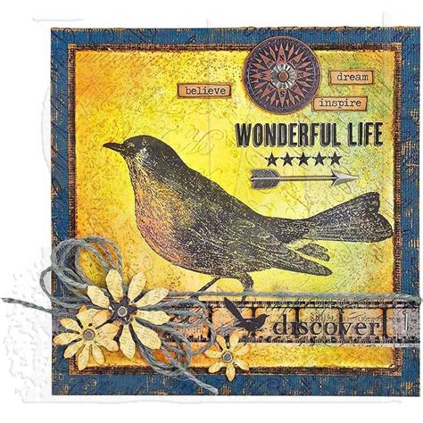 Tim Holtz Cling Mount Stamps Bird Feather Cms180