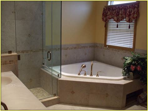 If you don't want the tub, install a showering area along the back wall of the bathroom that extends approximately 3 feet into the. Corner Bathtub Showers • Bathtub Ideas