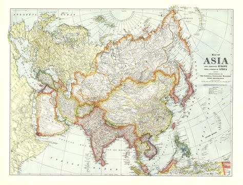 Asia With Europe And Africa 1921 By National Geographic Shop Mapworld