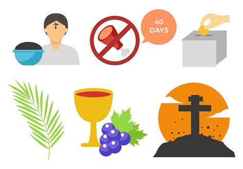 free lent icons vector 158021 vector art at vecteezy