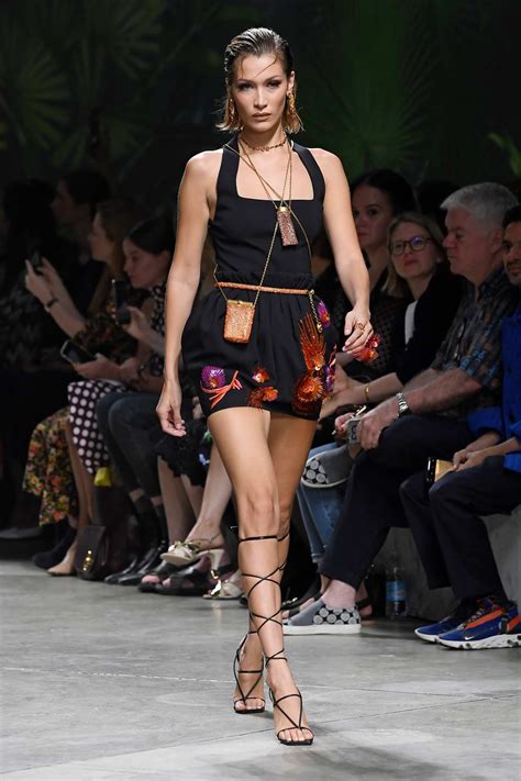 Bella Hadid Walks The Runway At The Versace Show During Milan Fashion