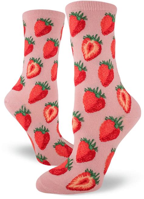 Step Into Summer With Modsocks Sweet Strawberries Crew Socks Cute Socks Stylish Socks Sock