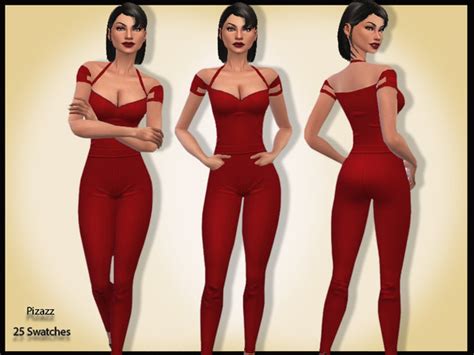 Strappy Jumpsuit By Pizazz At Tsr Sims 4 Updates