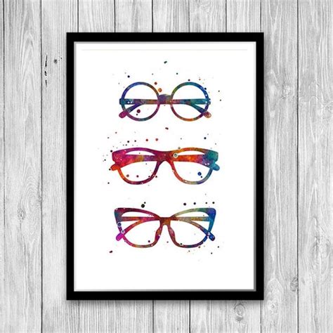 Eyeglasses Watercolor Print Optometrist T Optician Poster Etsy