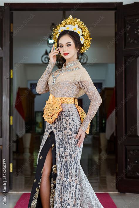 Beautiful Indonesian Woman Wearing Kebaya Kebaya Is A Type Of Upper Garment That Is