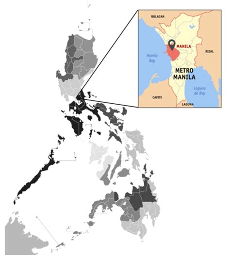 Map Of Manila From The National Capital Region Of The Philippines