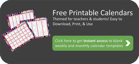 Free Printable Calendars For Teachers And Students
