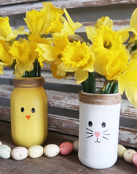 Diy Recycled Easter Bunny Vases Diy Easter Decorations Mason Jar