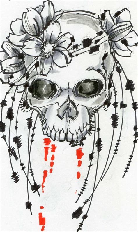 Floral Skull Tattoo