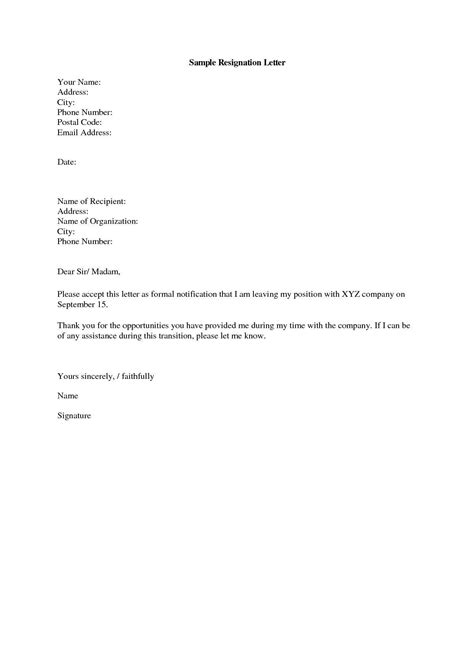 resign letter short notice resignation letter simple resignation
