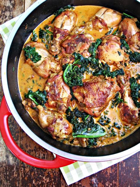 Sweetsugarbean Braised Chicken And Kale With Paprika White Wine