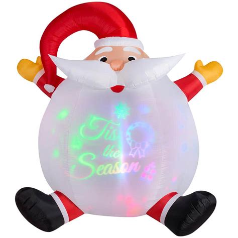 gemmy 6 ft airblown panoramic projection santa christmas inflatable g 36496 the home depot