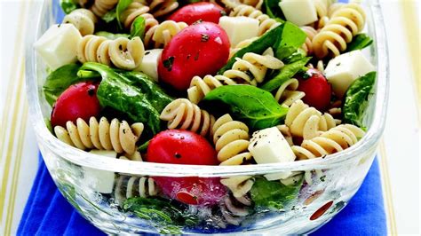 Spinach Tomato Mozzarella Pasta Salad Recipe From