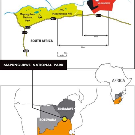 Location Of The Mapungubwe National Park Within South Africa Colour