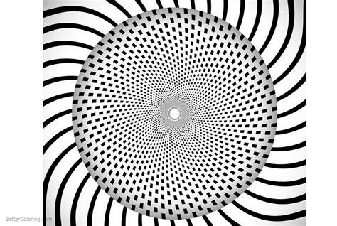 Op art stars & stripes: Optical Illusion Coloring Pages Radiating Concentric ...